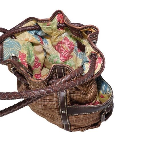 Fossil Brown HOBO Bag with Bead Keychains and Braided Leather Straps - Picture 7 of 7